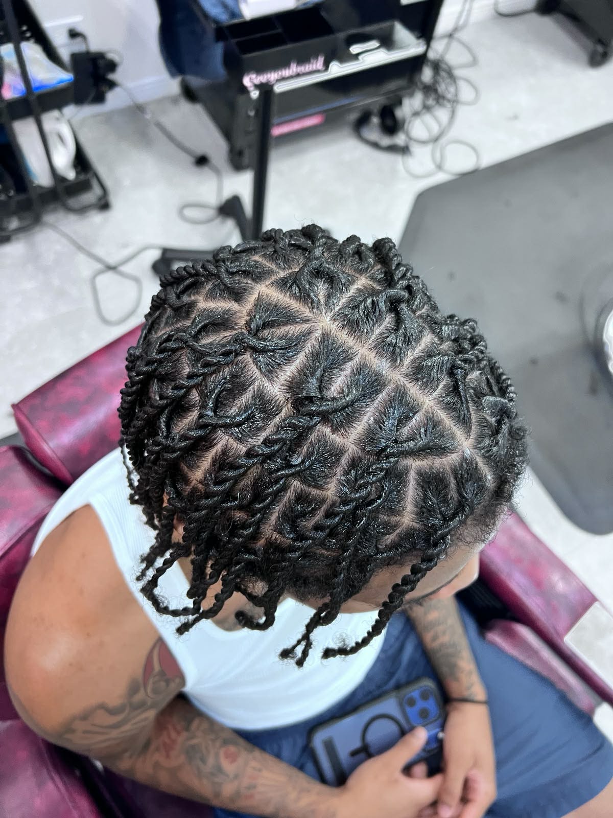 Two-strand twists with diamond parting